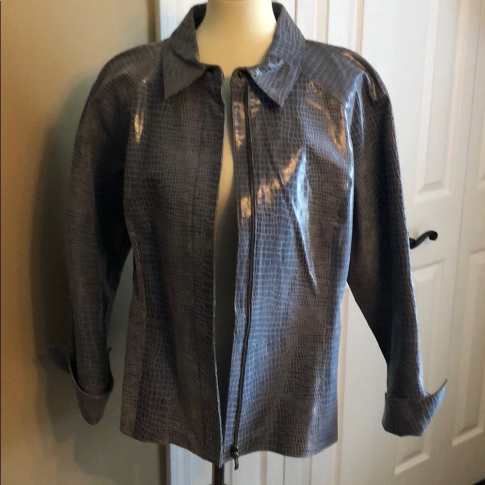 Vintage - Blue leather jacket. Stunning!